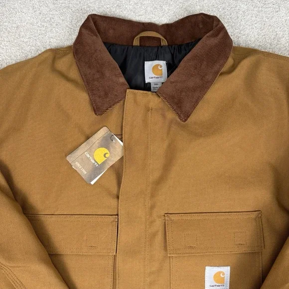 Carhartt Jacket COO3-BRN Brown Size 3XL Quilted Lined Chore Coat Canvas NWT - Picture 2 of 16